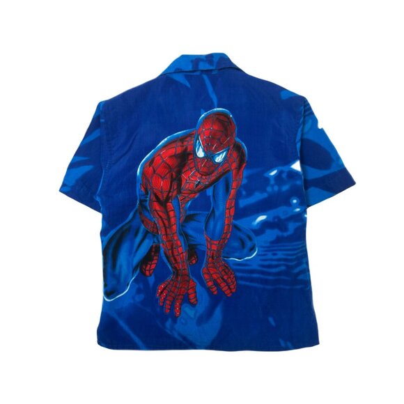 2002 Marvel Spider-Man Button Up Shirt Youth M - Picture 2 of 3